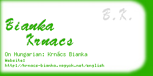bianka krnacs business card